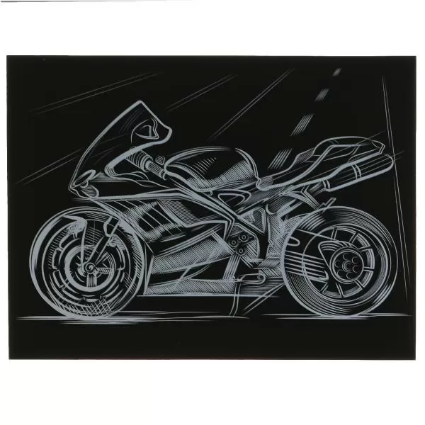 Гравюра Мотоцикл золотая 18*24см 100SCRATCHART-GOLD-MOTO | Магазин канцтоваров и игрушек Львёнок